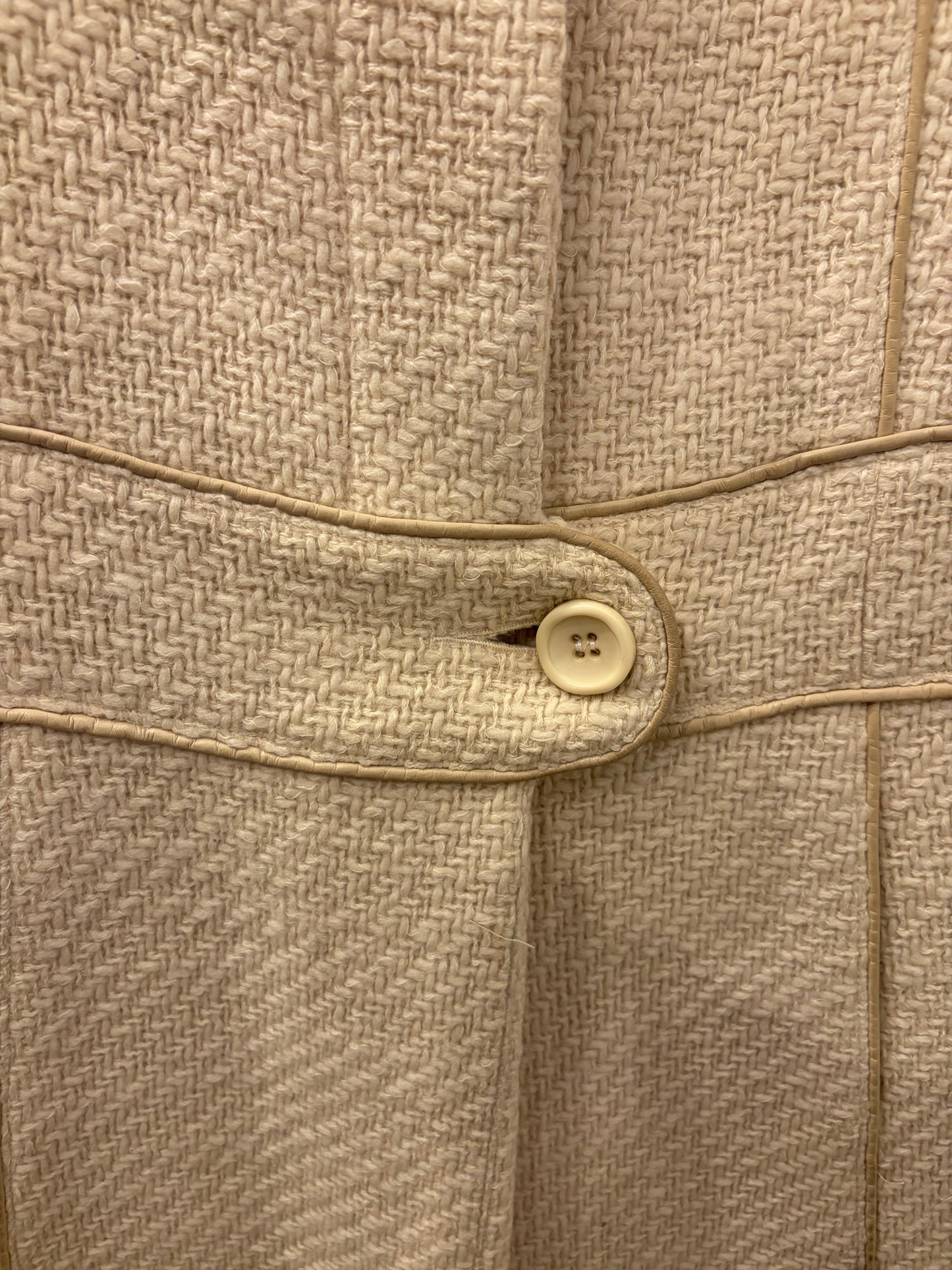 Mackage Cream Wool Blend Belted Coat - Petite Small
