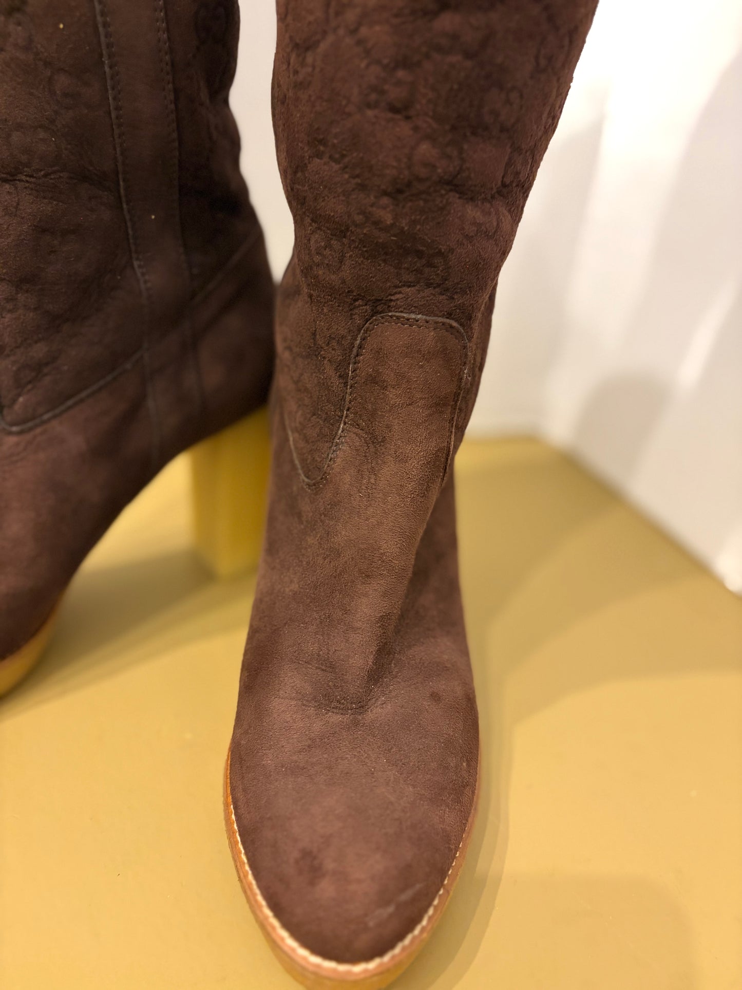Gucci GG Monogram Shearling Boot - Size 39