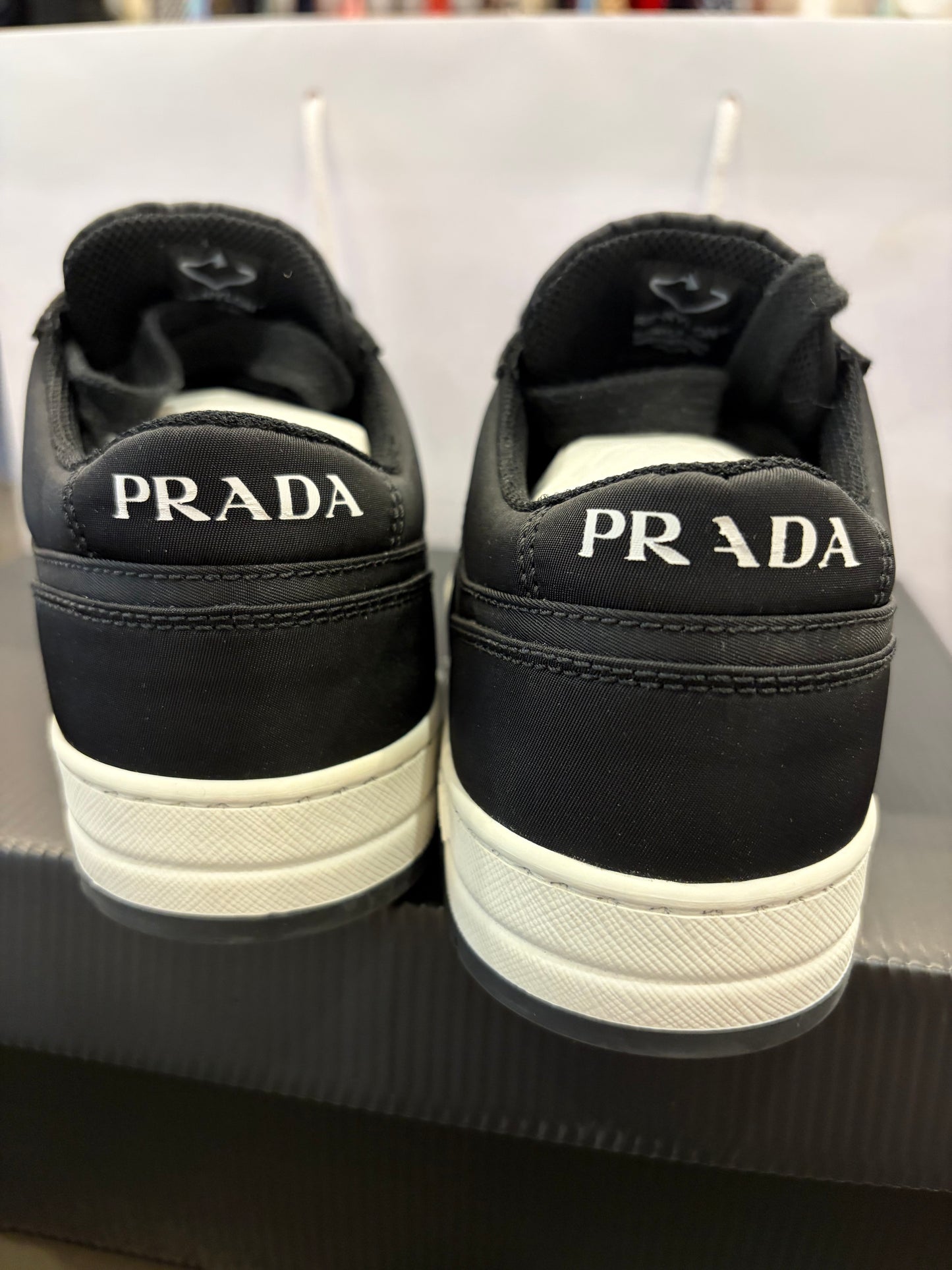 Prada Re-Nylon Gabardine Triangle Logo Sneakers Black 35.5