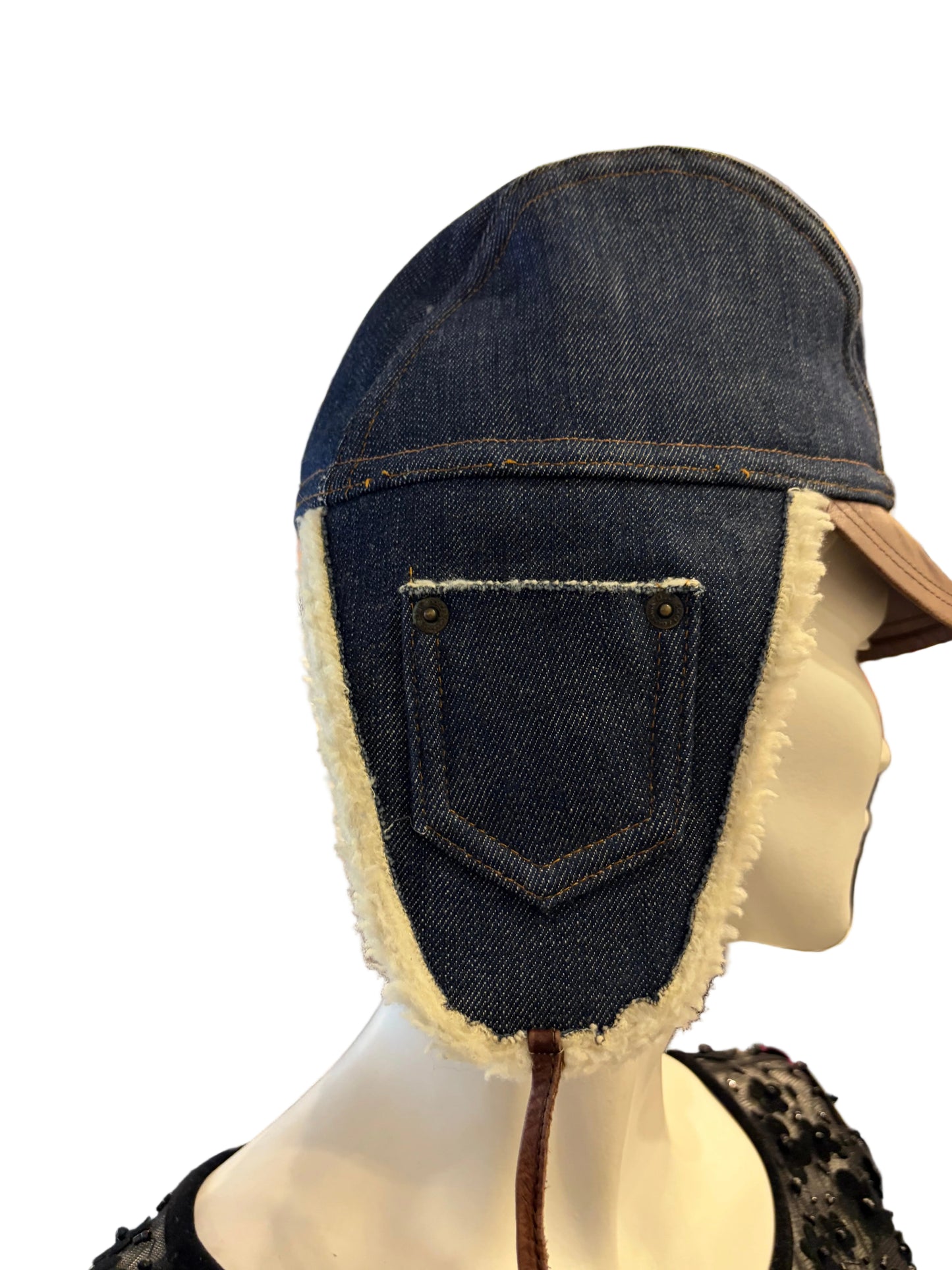 D&G convertible denim trapper/aviator cap - Medium