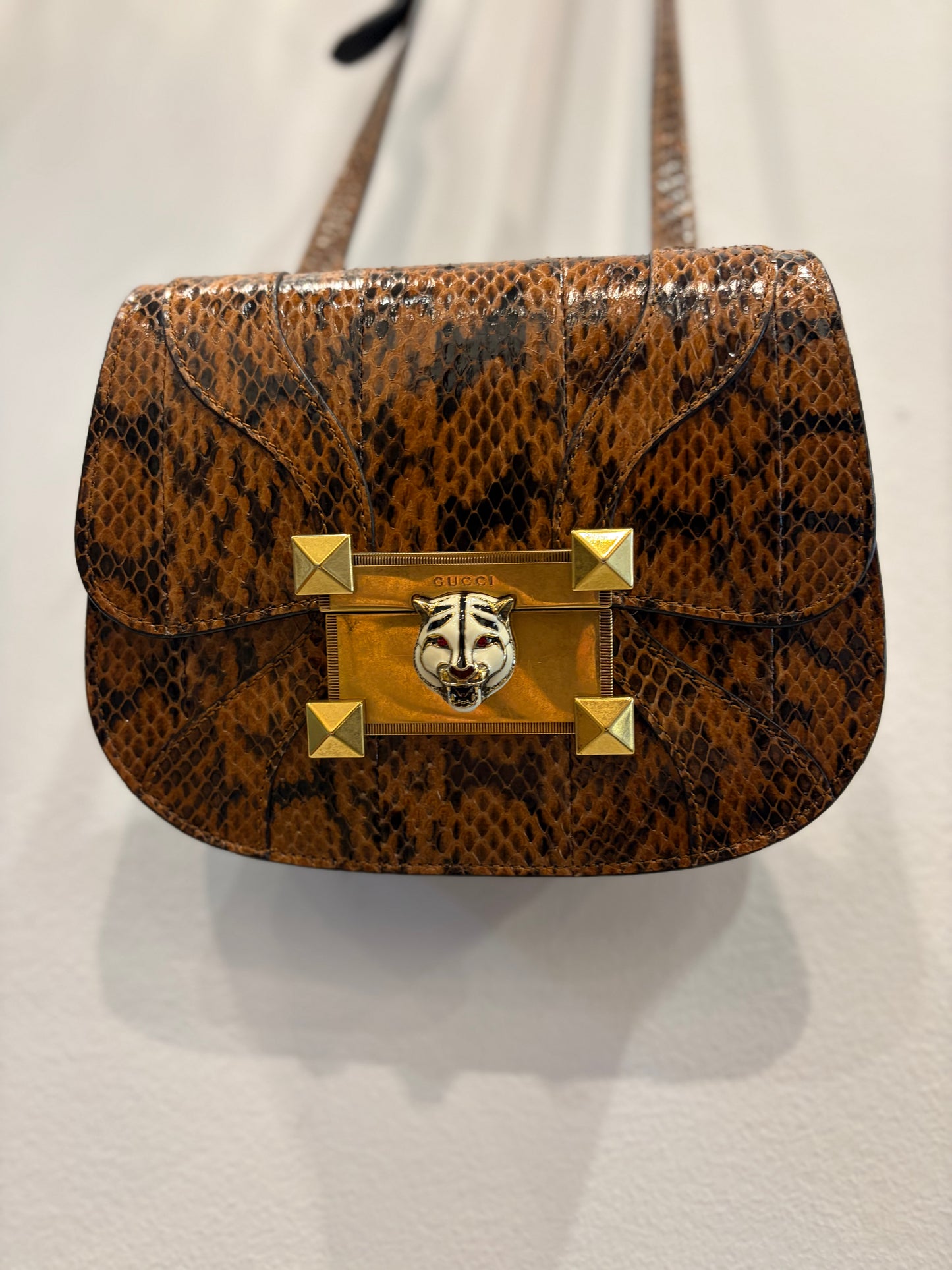 Gucci Osiride Python Tiger Head Osiride Crossbody - Small