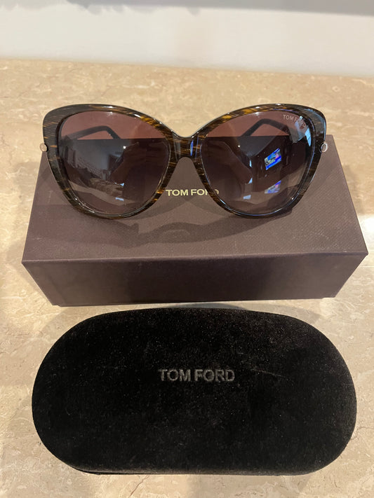 Tom Ford Linda Striped Oversized Gradient Lens