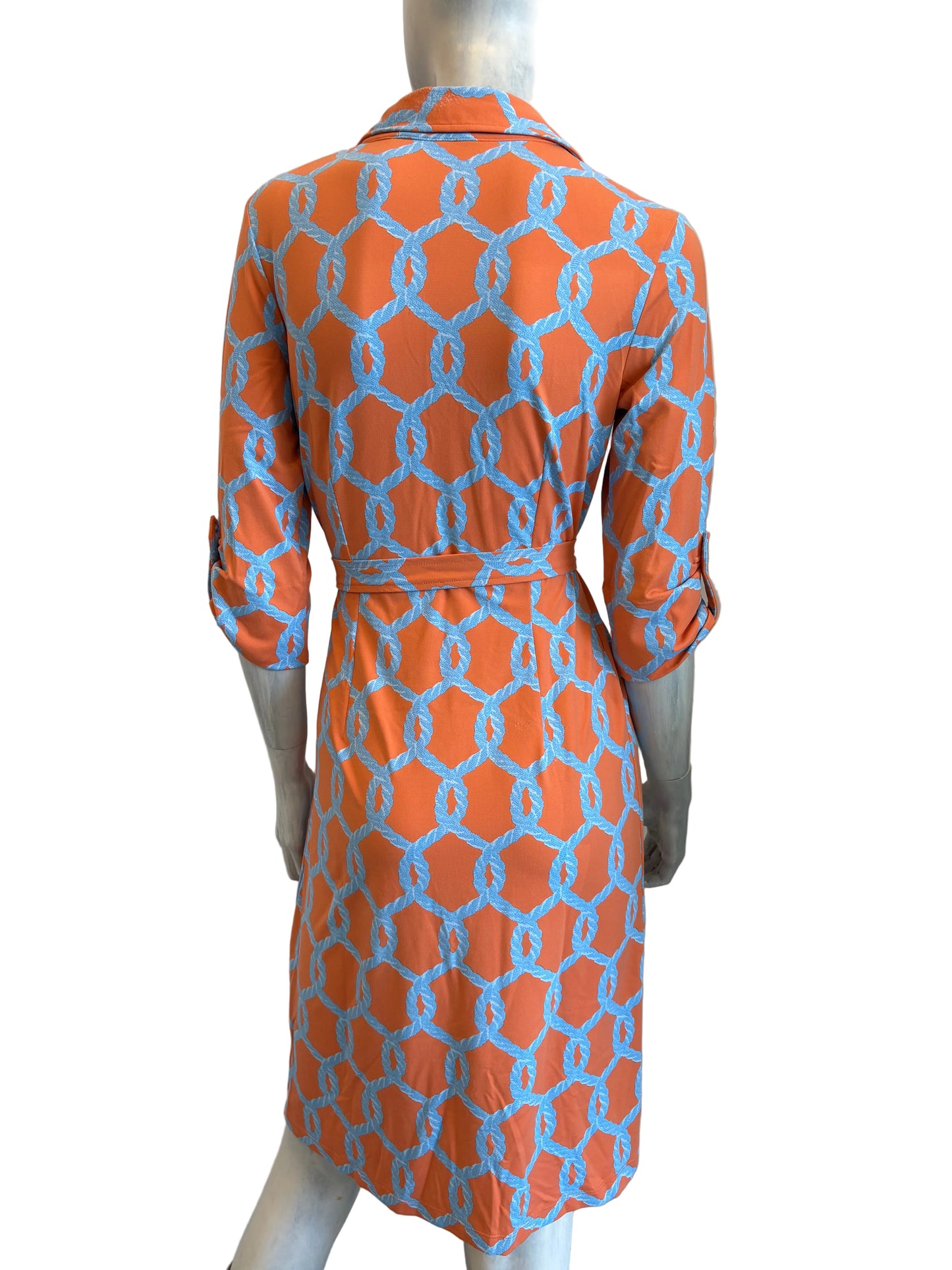 J.McLaughlin Printed Shirt Dress Or/Bl – Size XS