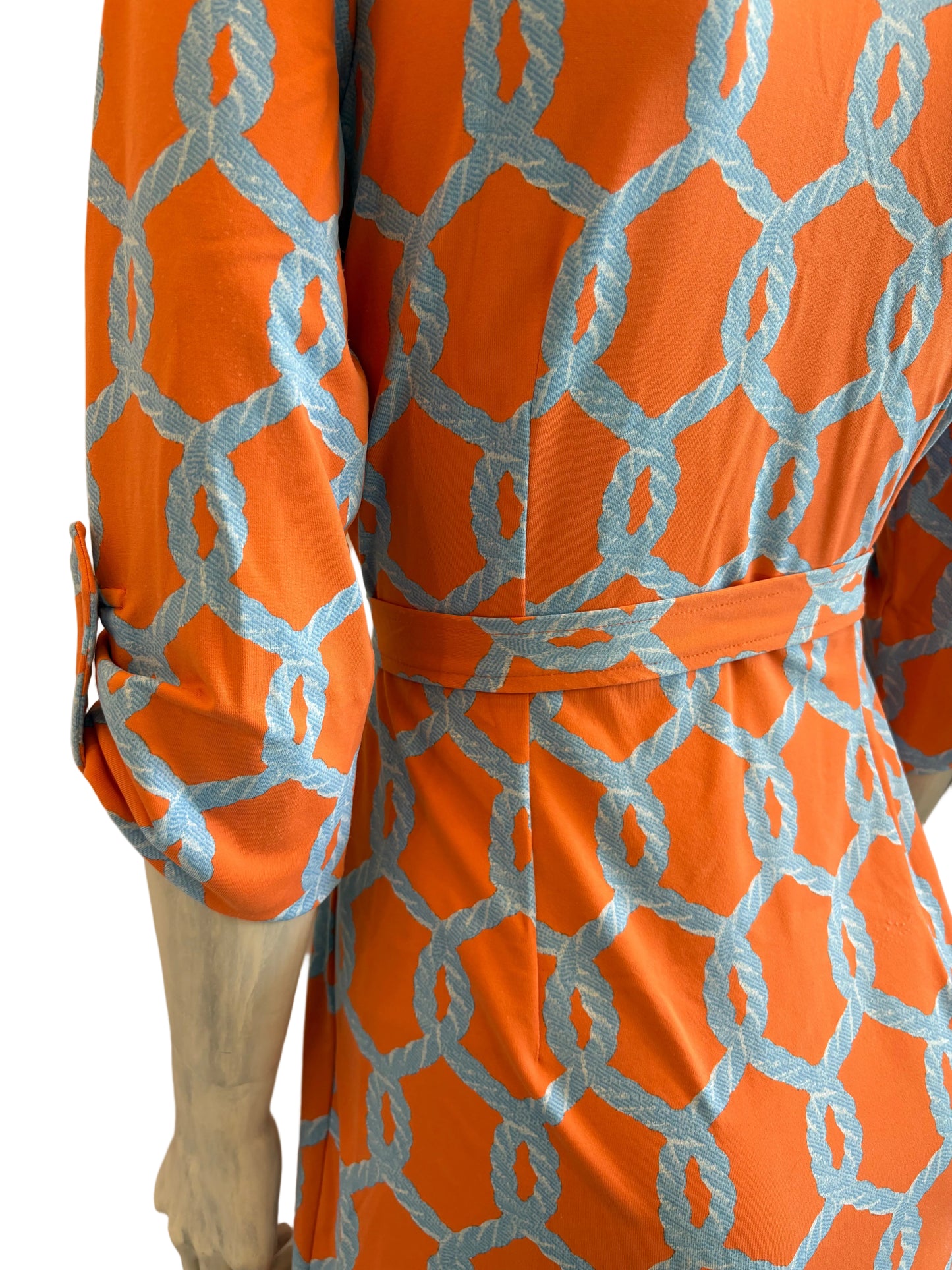 J.McLaughlin Printed Shirt Dress Or/Bl – Size XS