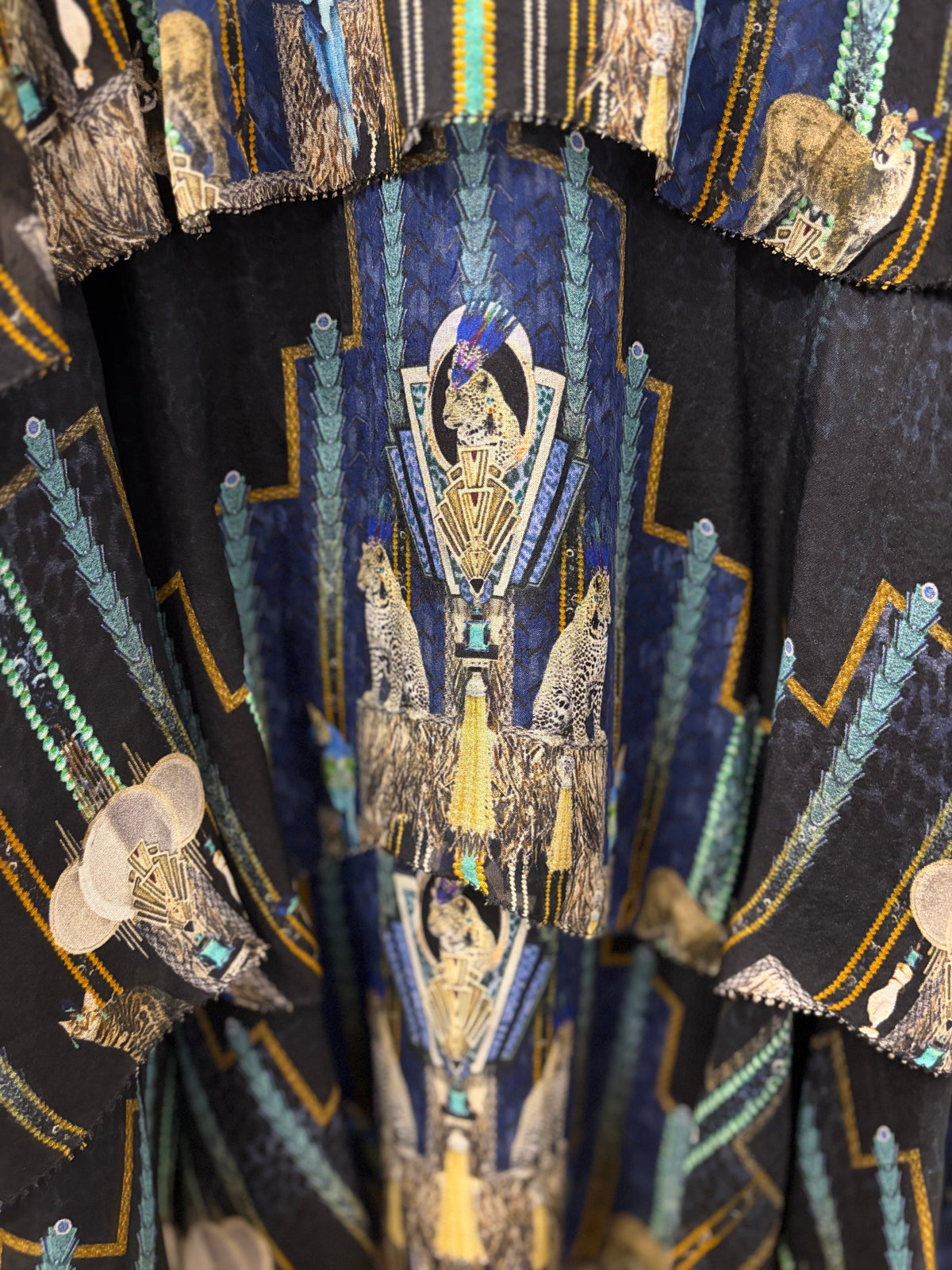 Camilla Embellished Silk Printed Dress Leopard Crystal Detail - XS