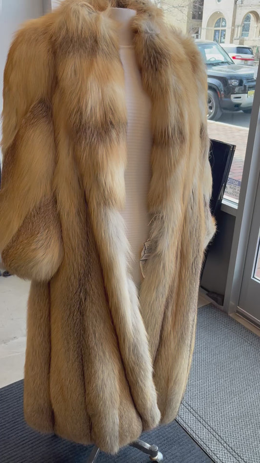 Norman Rogul Fox Fur Coat Size Small